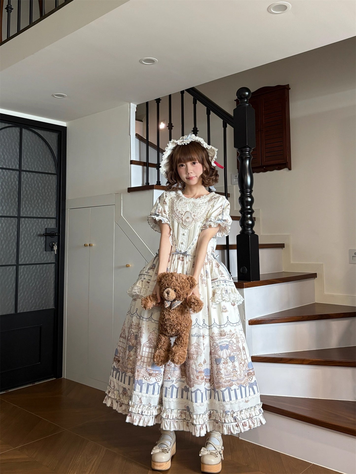 【受注予約~12/10】Antique Dessert Shop ワンピース【babyblue】