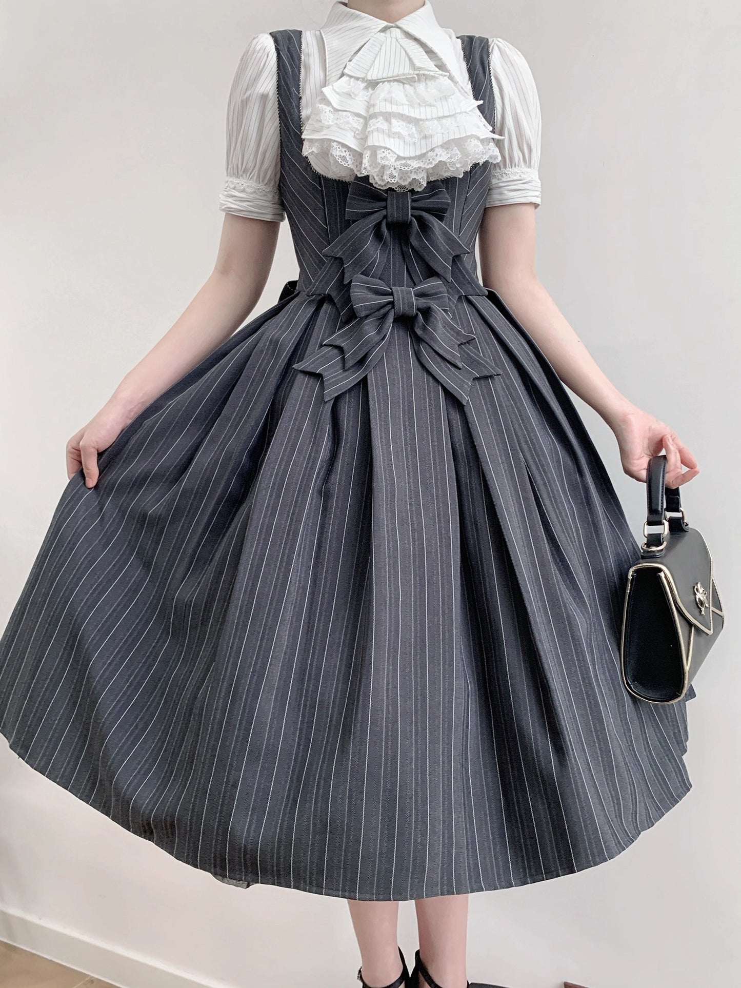 【受注予約~10/28】Bright Moon ジャンパースカート(ストライプ・タイプ2)【Little Dipper】