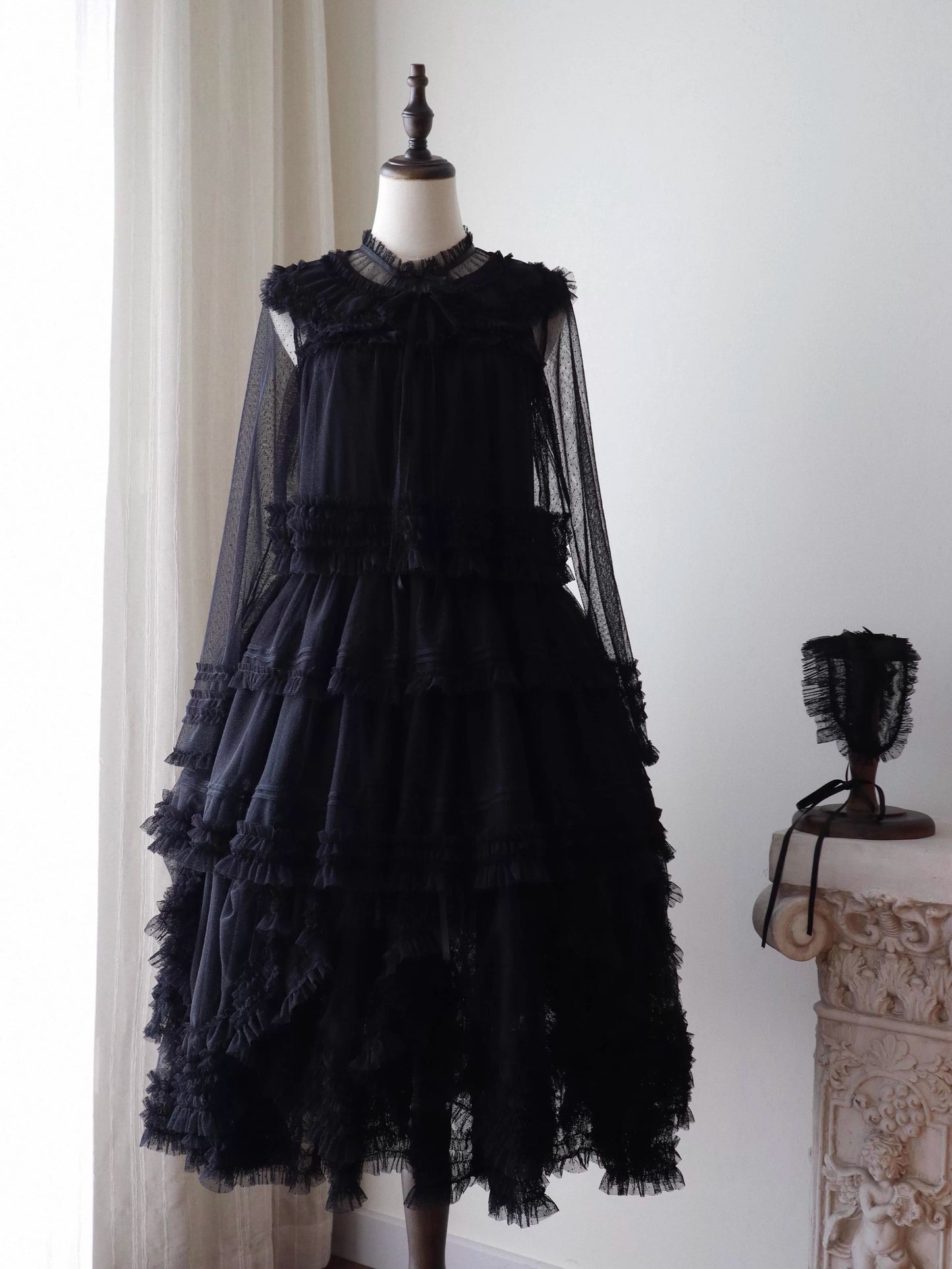 Gepunktetes Tüll-Stufenkleid (110 cm) [Nan'i Western Clothing]