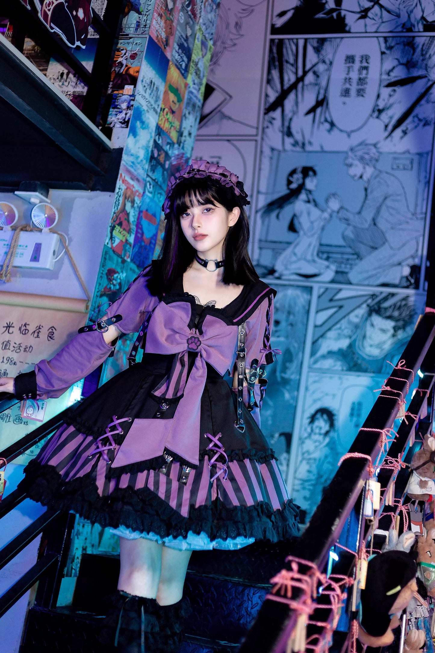 【受注予約~10/6】水色キャット フルセット(レッド・パープル)【Sakura】