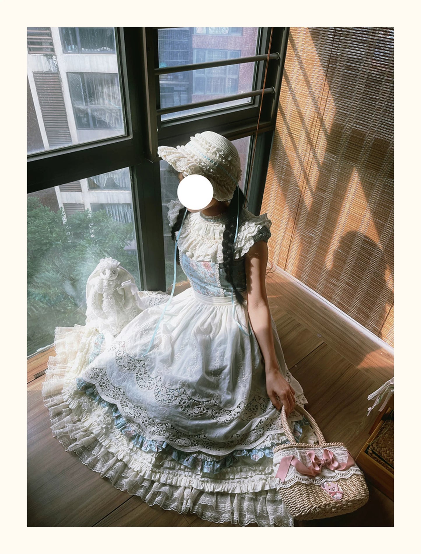 【受注予約~7/20】Romantic Flowers ワンピース(タイプ1)　【白月】