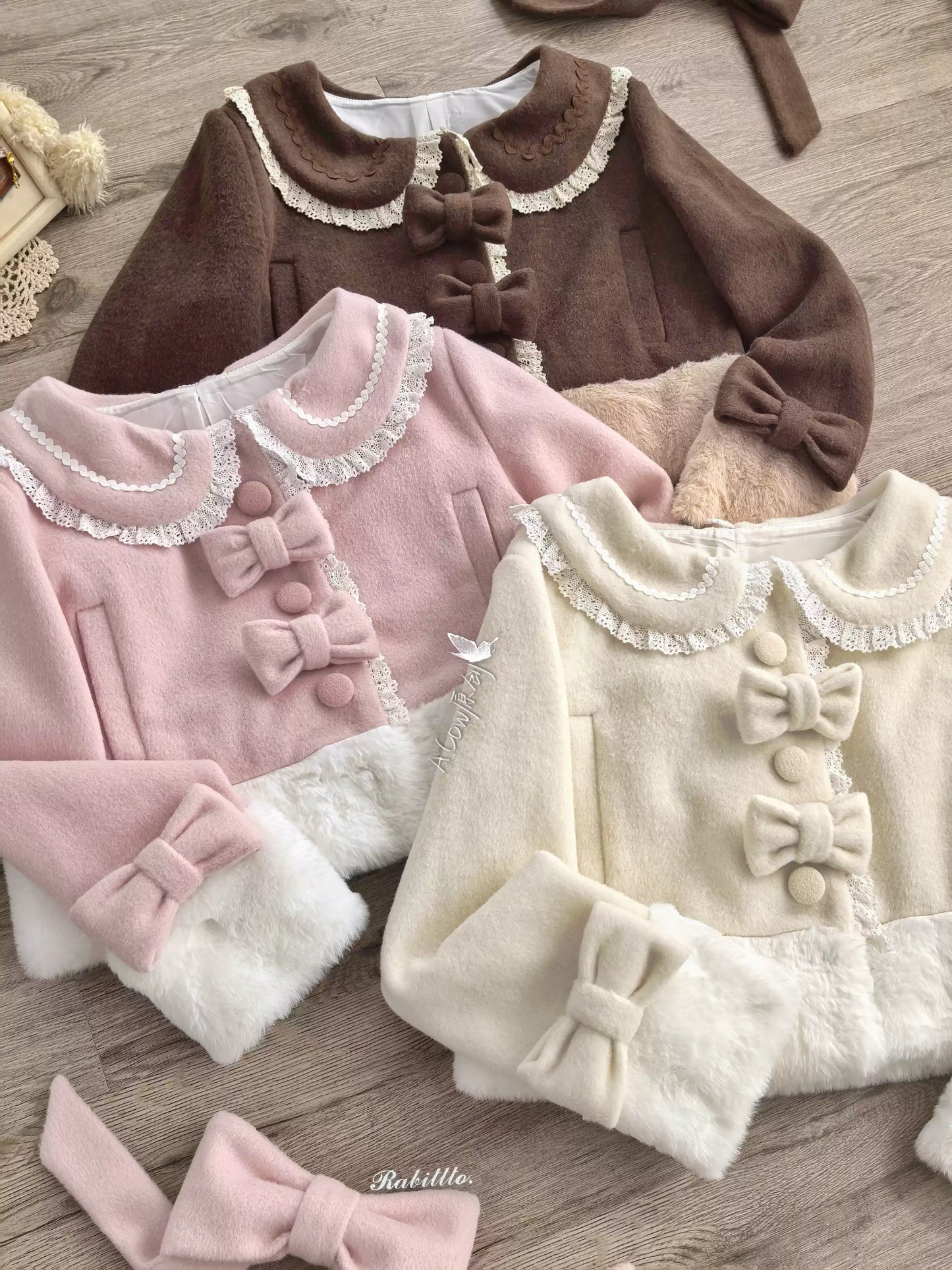 【受注予約~11/27】ショート丈ファーふちどりコート【A Cow】