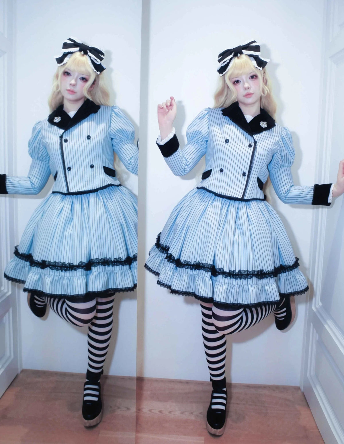 Pinstripe Alice Jacket/Skirt【Rose Noire】