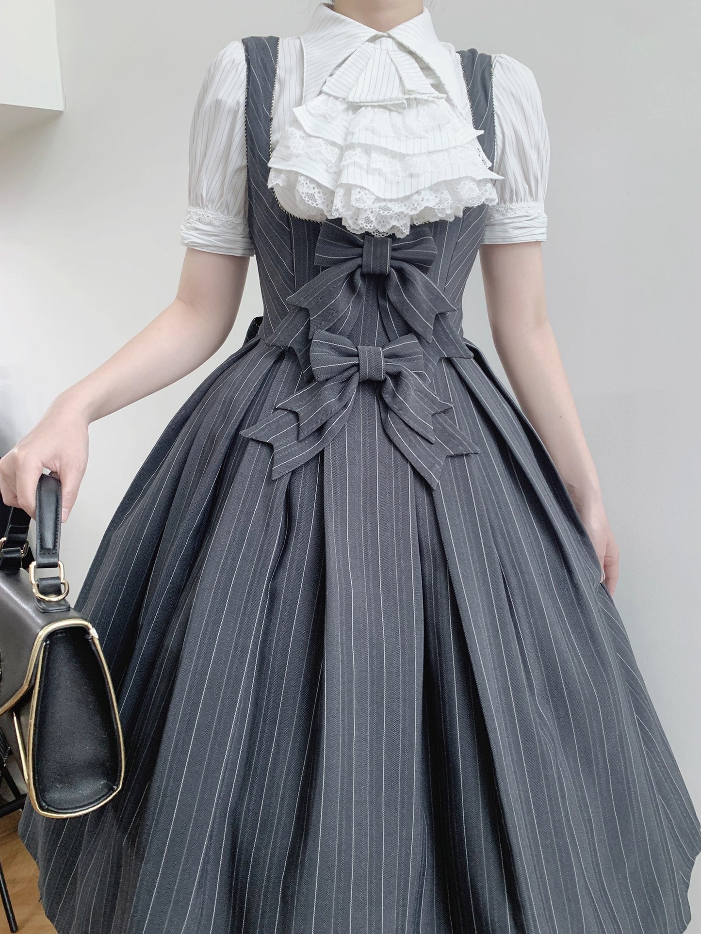 【受注予約~10/28】Bright Moon ジャンパースカート(ストライプ・タイプ2)【Little Dipper】