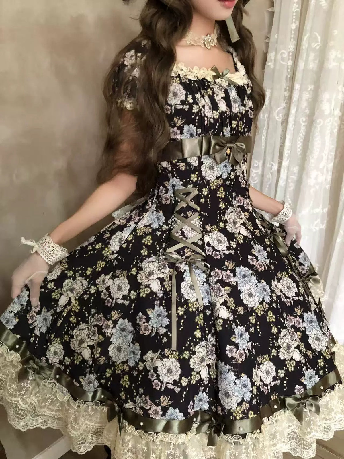 【受注予約~10/6】月下香 ワンピース【sara bell】