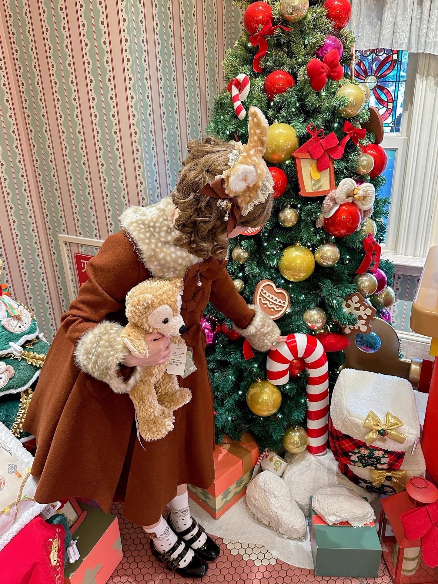 Aラインファーつきコート【Unideer】