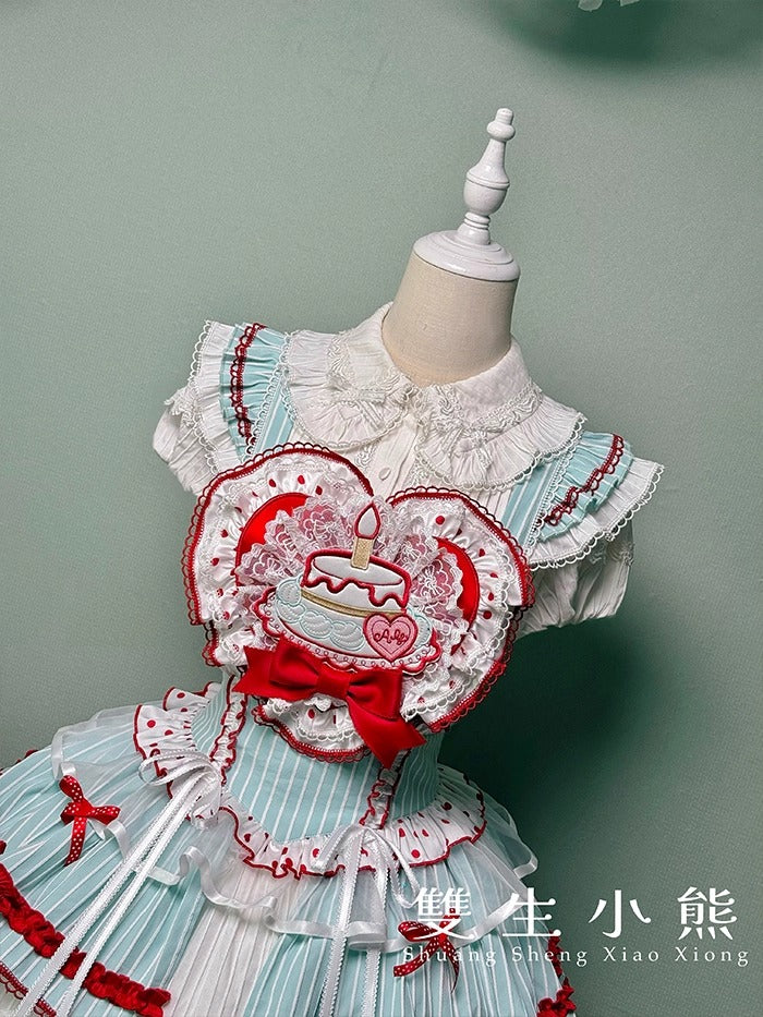 【受注予約~9/25】Eat Cake ジャンパースカート【双生小熊】