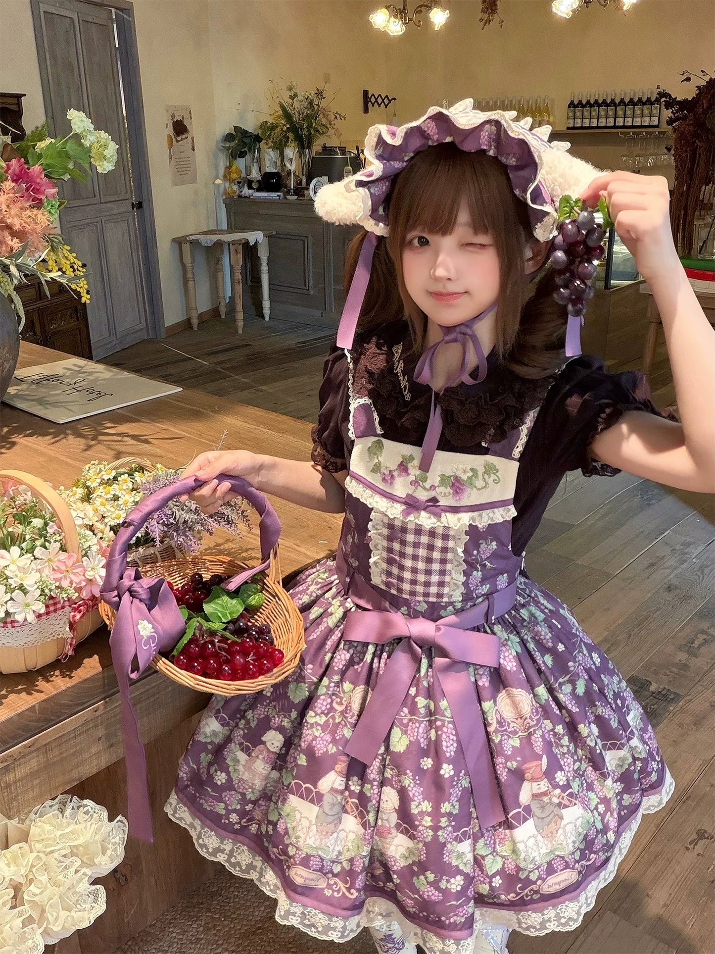 【受注予約~7/29】Vineyard Serenade サロペットスカート【TwilightCrush】