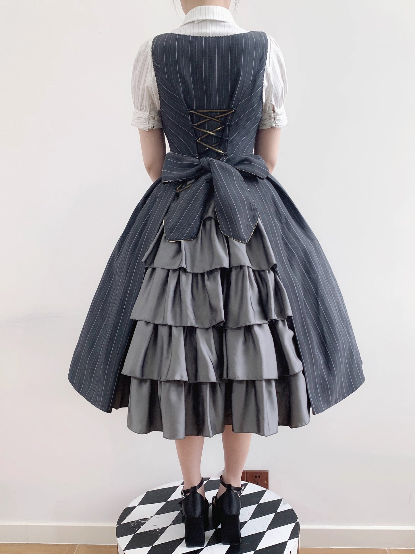 【受注予約~10/28】Bright Moon ジャンパースカート(ストライプ・タイプ2)【Little Dipper】