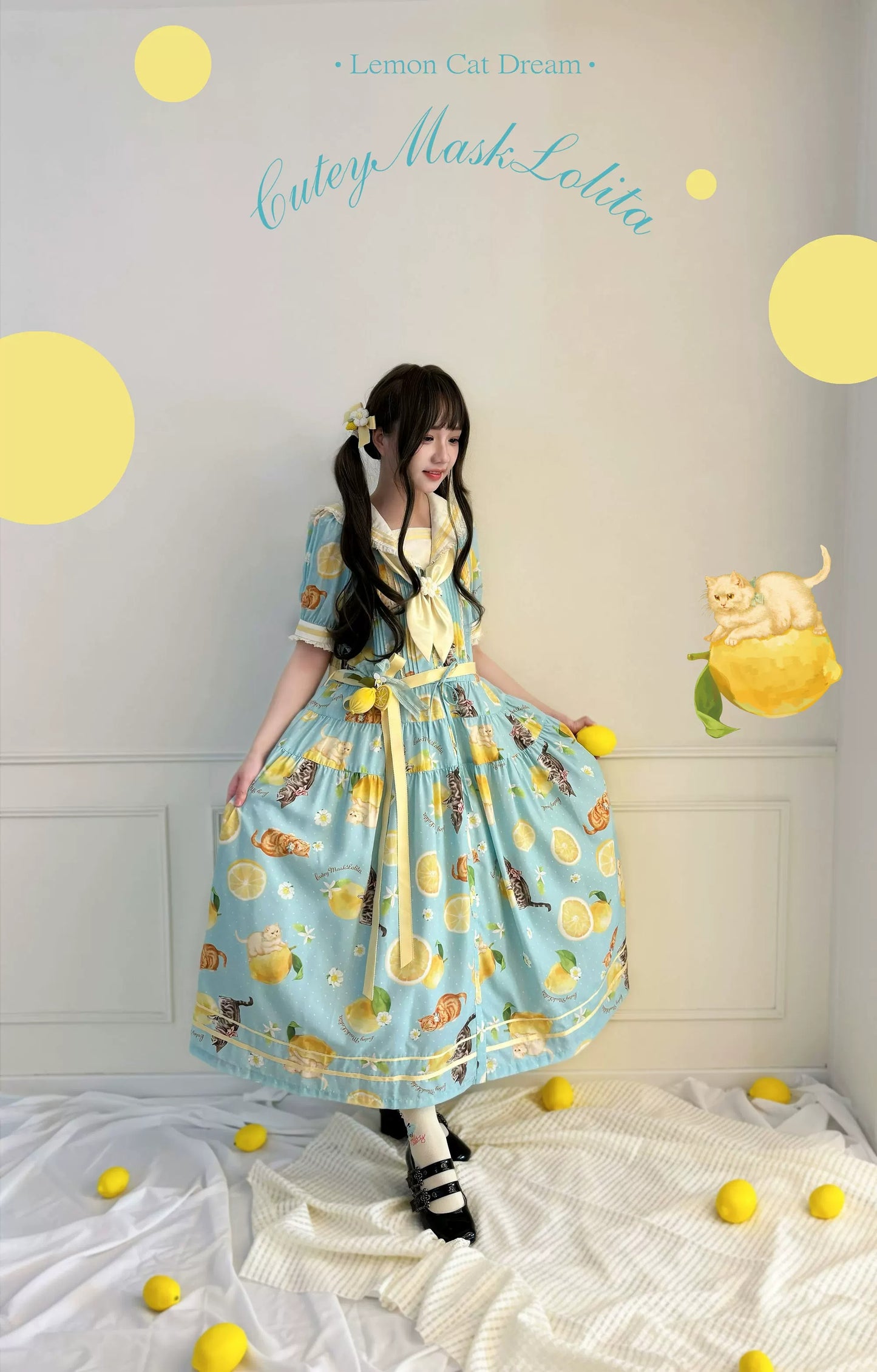 【受注予約~9/10】Lemon Kitty Dream カーディガン・アクセサリー【Cutey Mask】