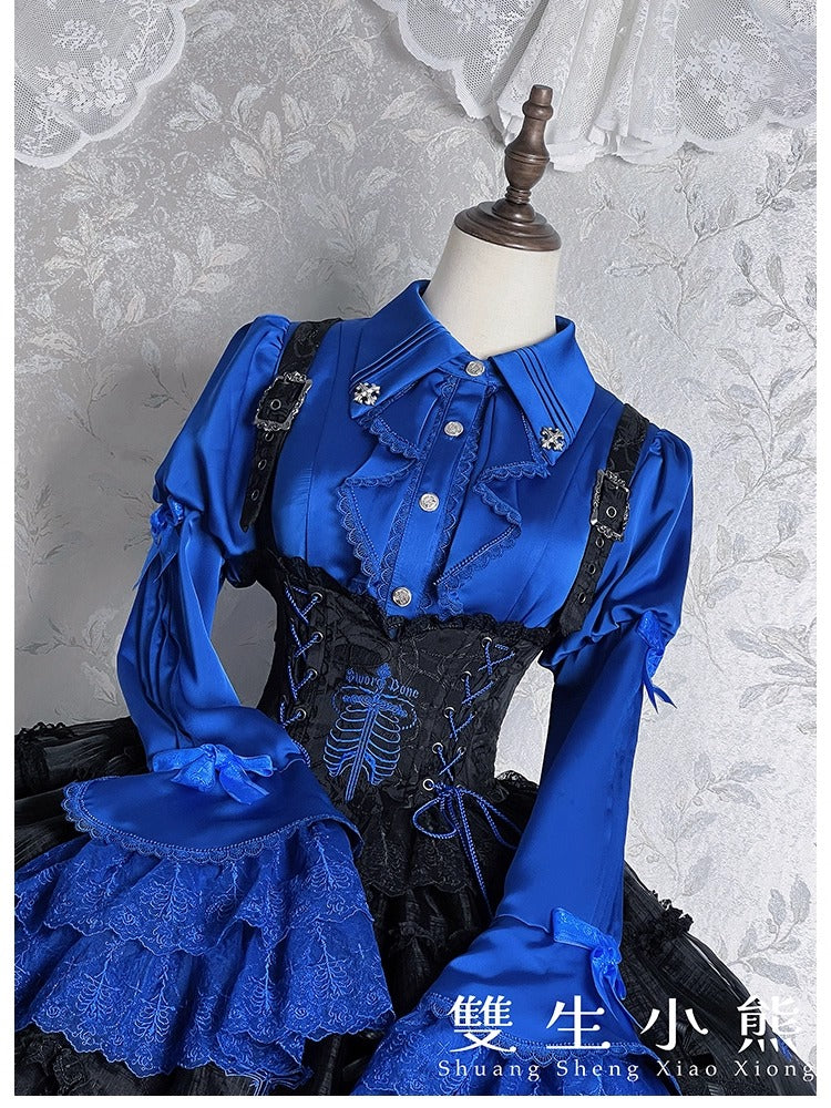 【受注予約~12/8】Black Mist Feast ブラウス・ケープ【双生小熊】