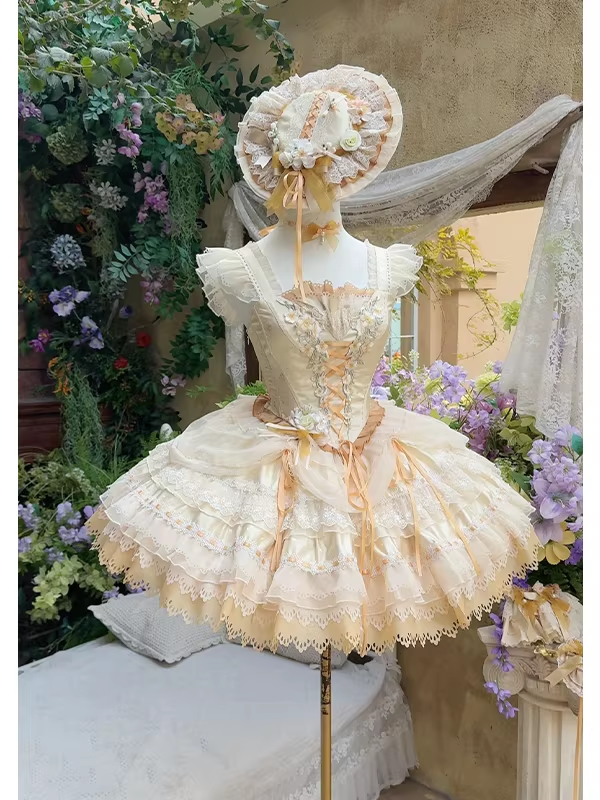 【受注予約~4/5】Lily・Bluebell・LittleYellow・LittleRose ジャンパースカート【咩耶】