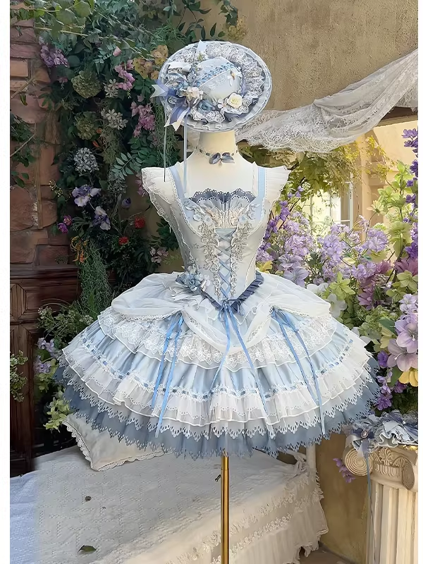 【受注予約~4/5】Lily・Bluebell・LittleYellow・LittleRose ジャンパースカート【咩耶】