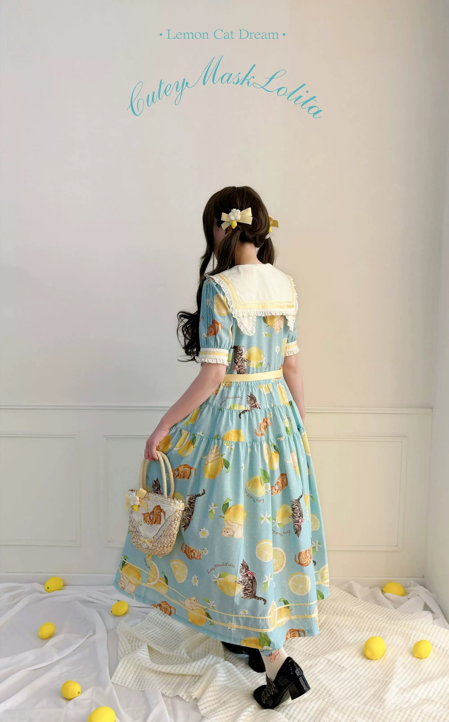 【受注予約~9/10】Lemon Kitty Dream ワンピース・ジャンパースカート【Cutey Mask】