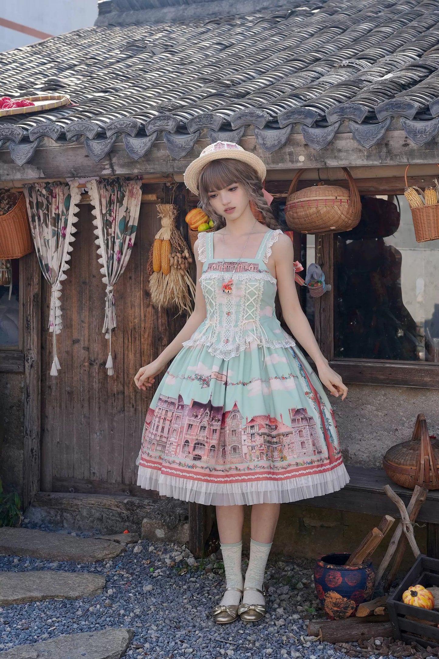 【受注予約~5/6】Dewans Garden Town ワンピース・ジャンパースカート【Cutey Mask】
