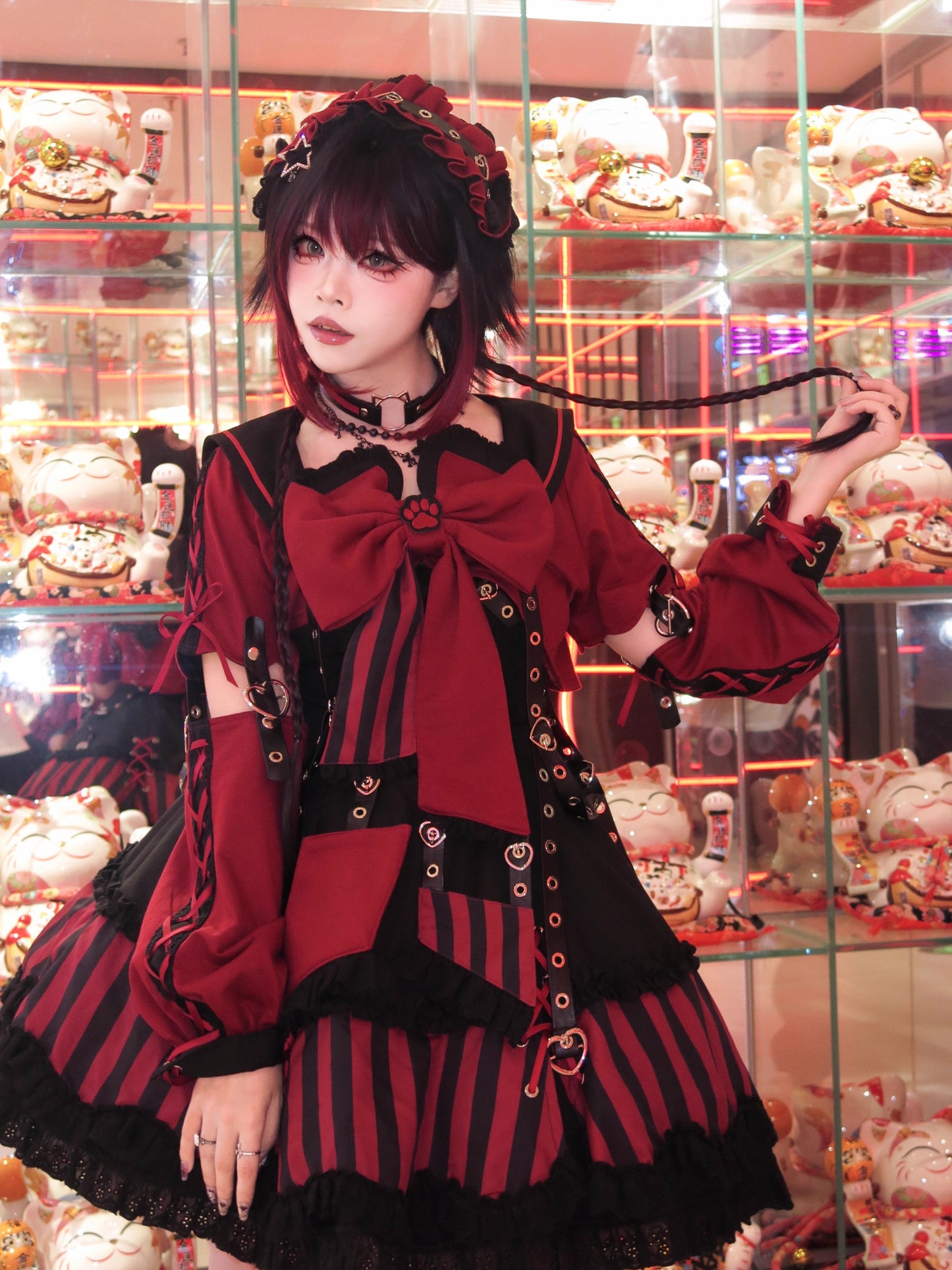 【受注予約~10/6】水色キャット フルセット(レッド・パープル)【Sakura】