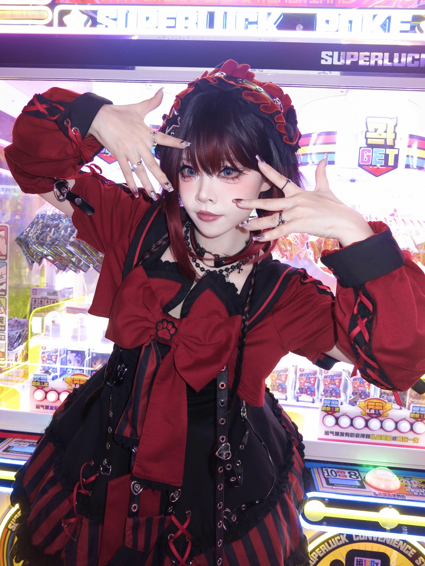 【受注予約~10/6】水色キャット フルセット(レッド・パープル)【Sakura】