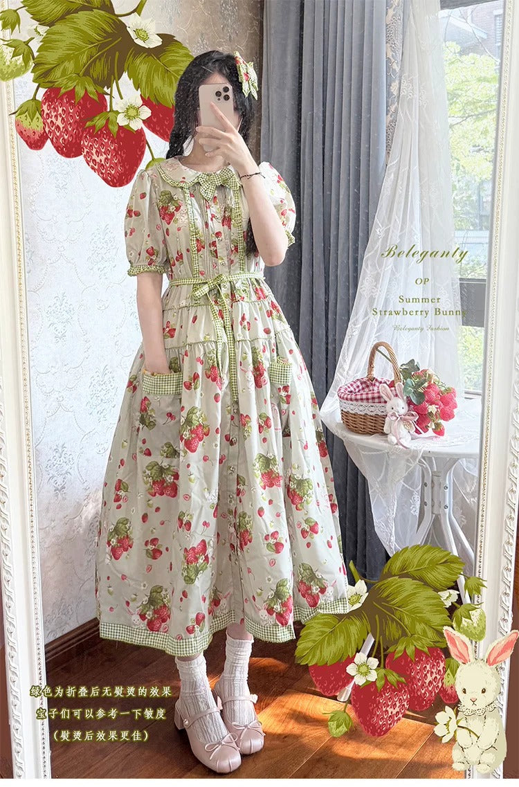 【受注予約~7/30】Summer Strawberry Bunny ワンピース【Beleganty】