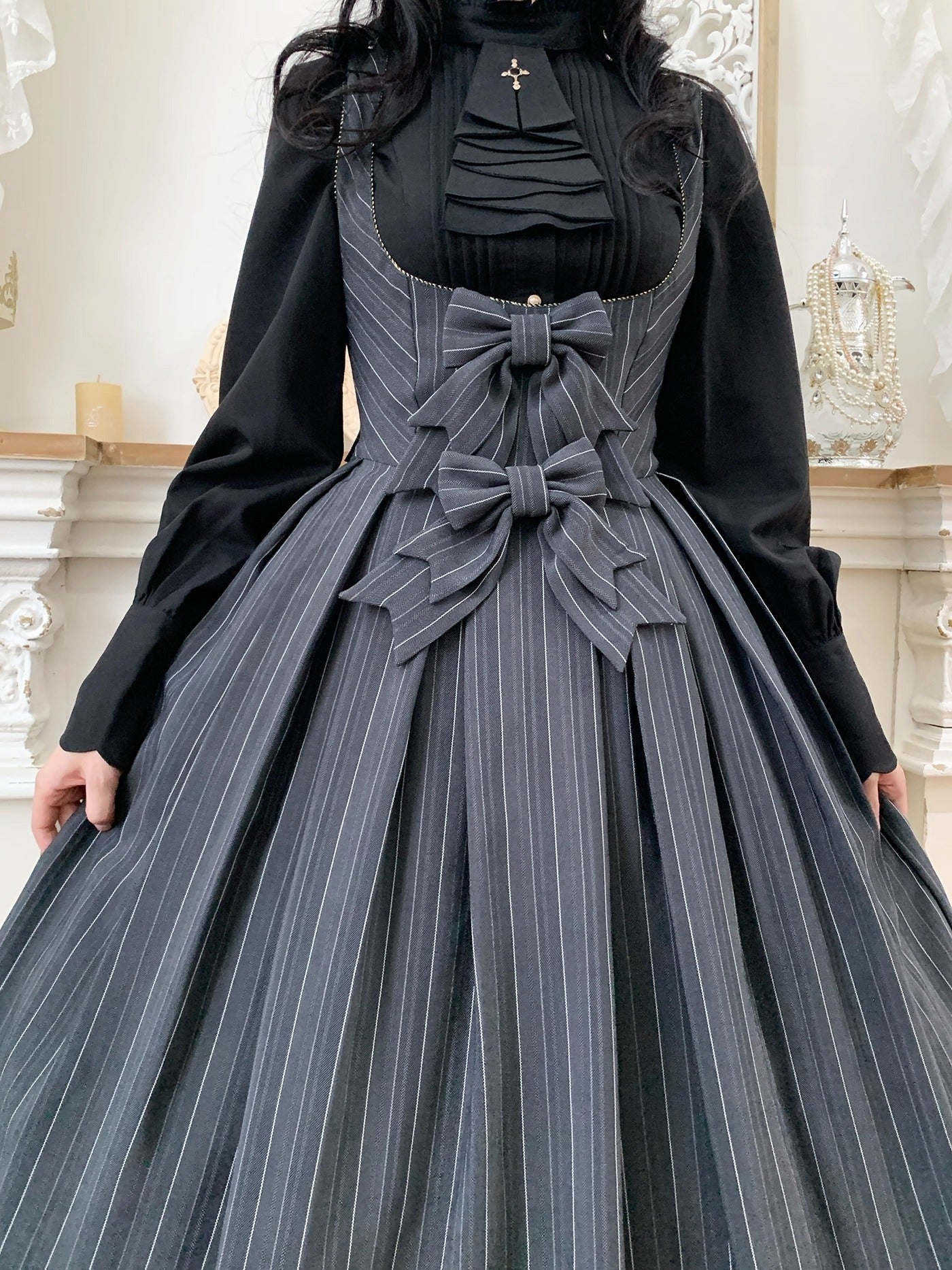 【受注予約~10/28】Bright Moon ジャンパースカート(ストライプ・タイプ2)【Little Dipper】