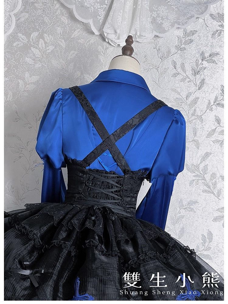 【受注予約~12/8】Black Mist Feast ブラウス・ケープ【双生小熊】