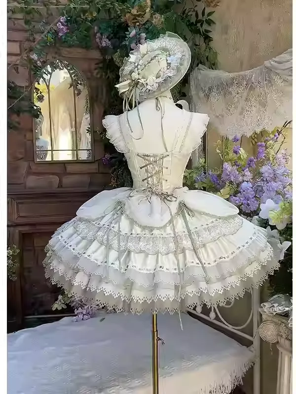 【受注予約~4/5】Lily・Bluebell・LittleYellow・LittleRose ジャンパースカート【咩耶】