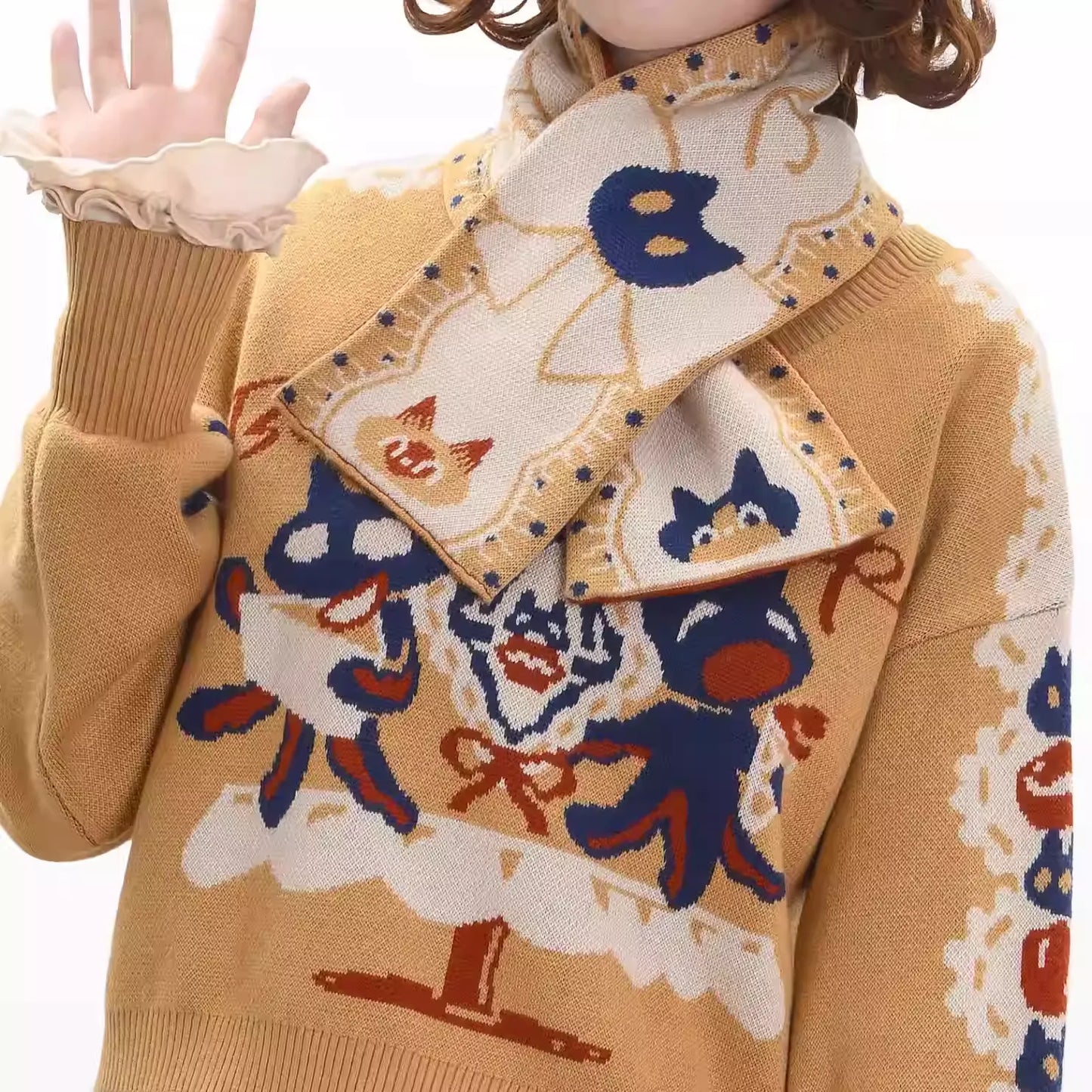 Cat Afternoon Tea マフラー【FrogicStudio】