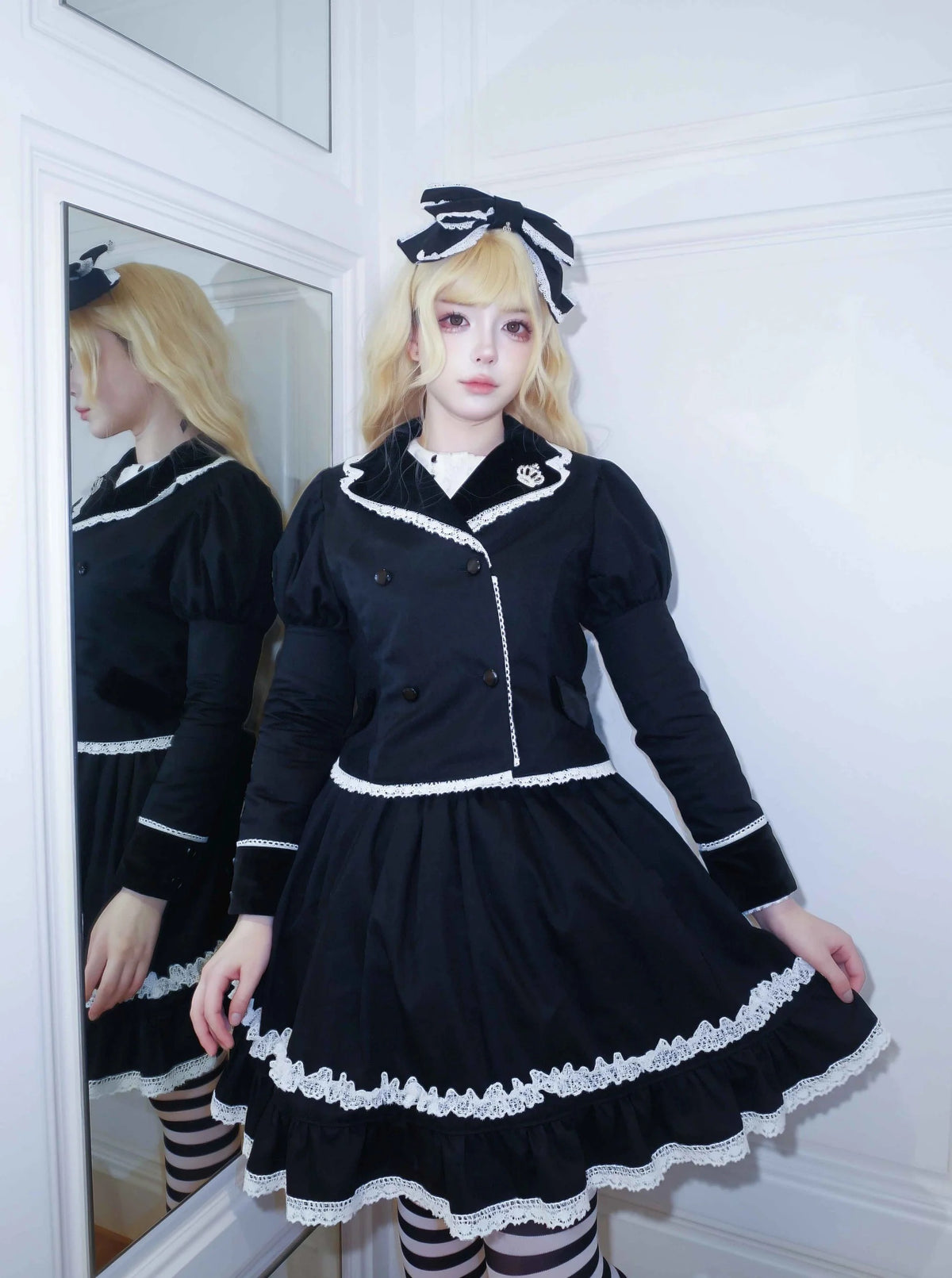 Pinstripe Alice Jacket/Skirt【Rose Noire】