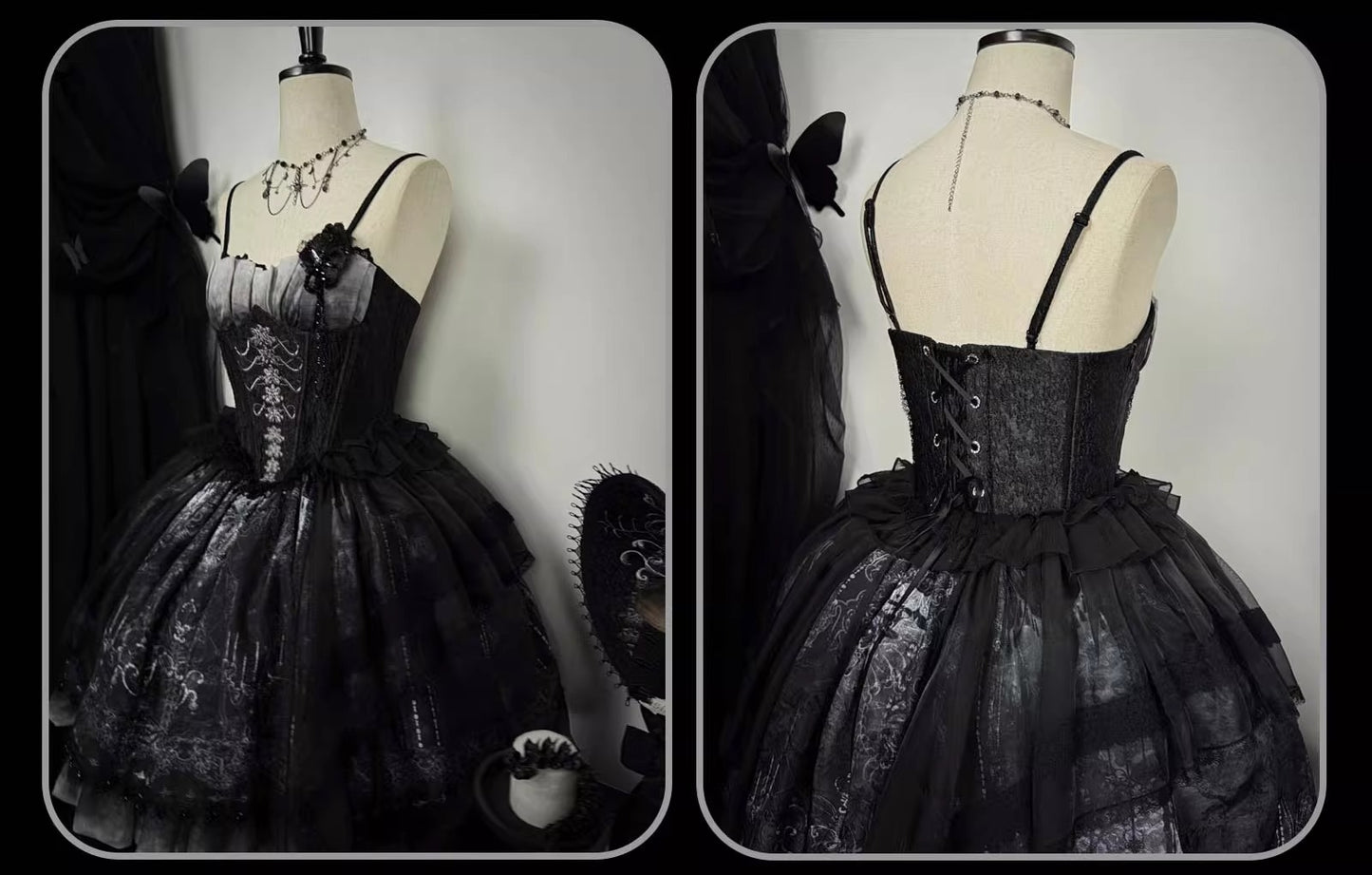 【受注予約~11/20】Butterfly Bone ジャンパースカート・コルセットスカート【SUSIN】