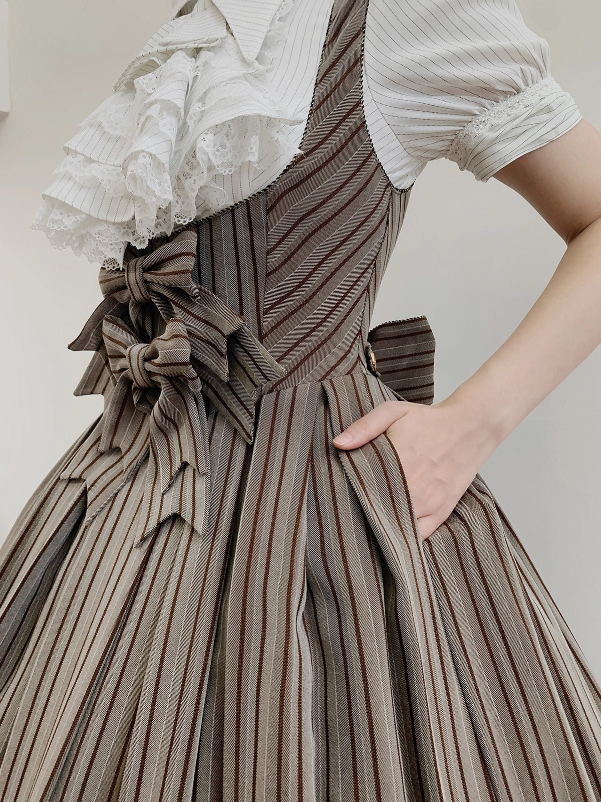 【受注予約~10/28】Bright Moon ジャンパースカート(ストライプ・タイプ2)【Little Dipper】