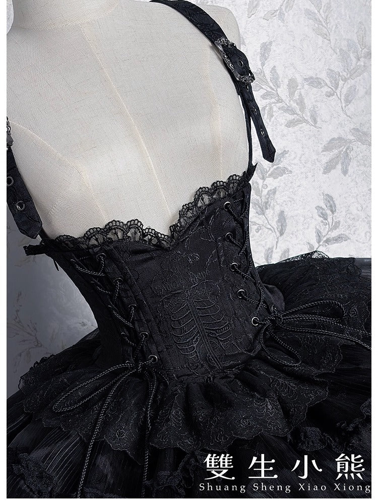 【受注予約~12/8】Black Mist Feast ジャンパースカート【双生小熊】