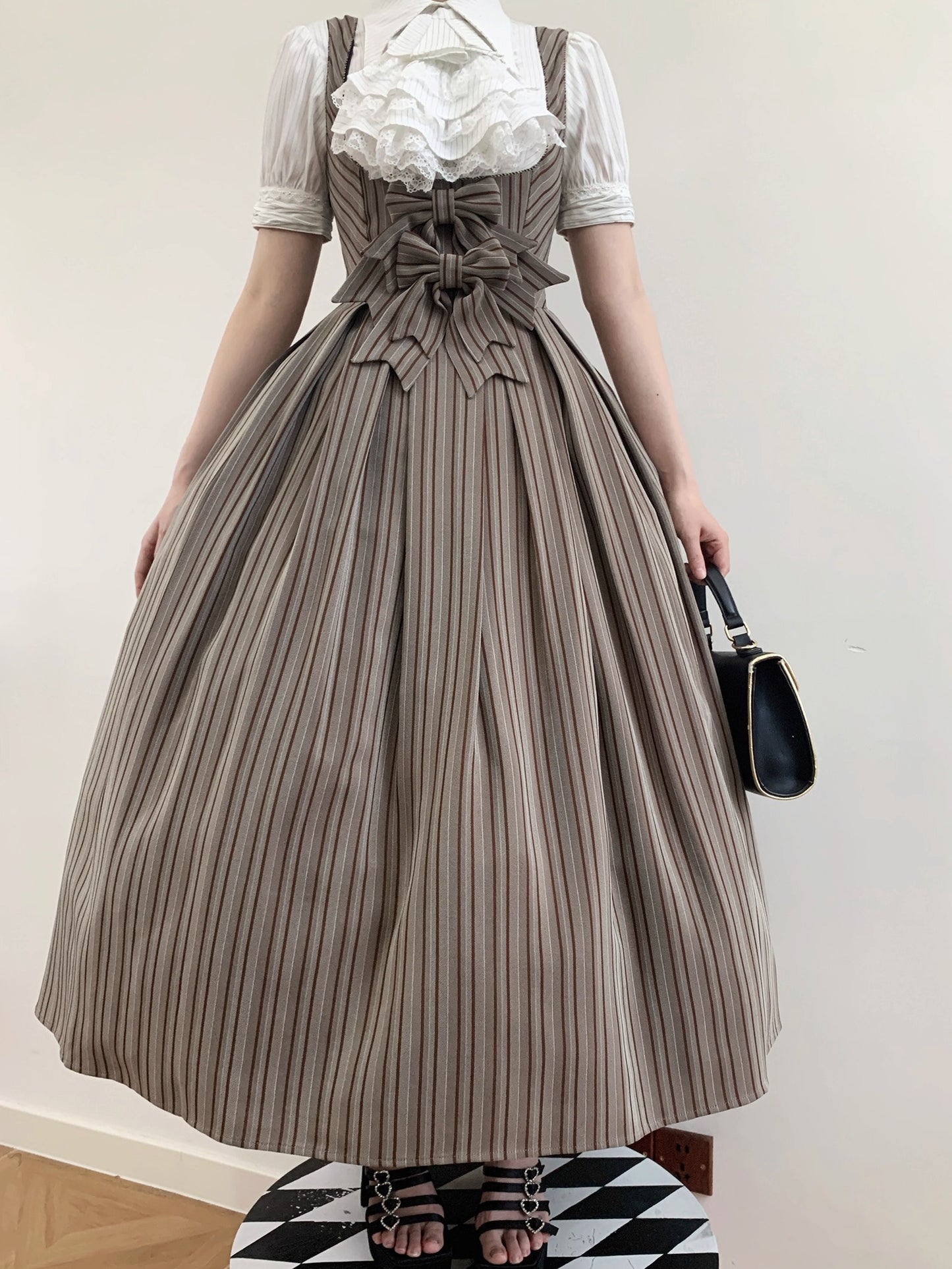 【受注予約~10/28】Bright Moon ジャンパースカート(ストライプ・タイプ1)【Little Dipper】