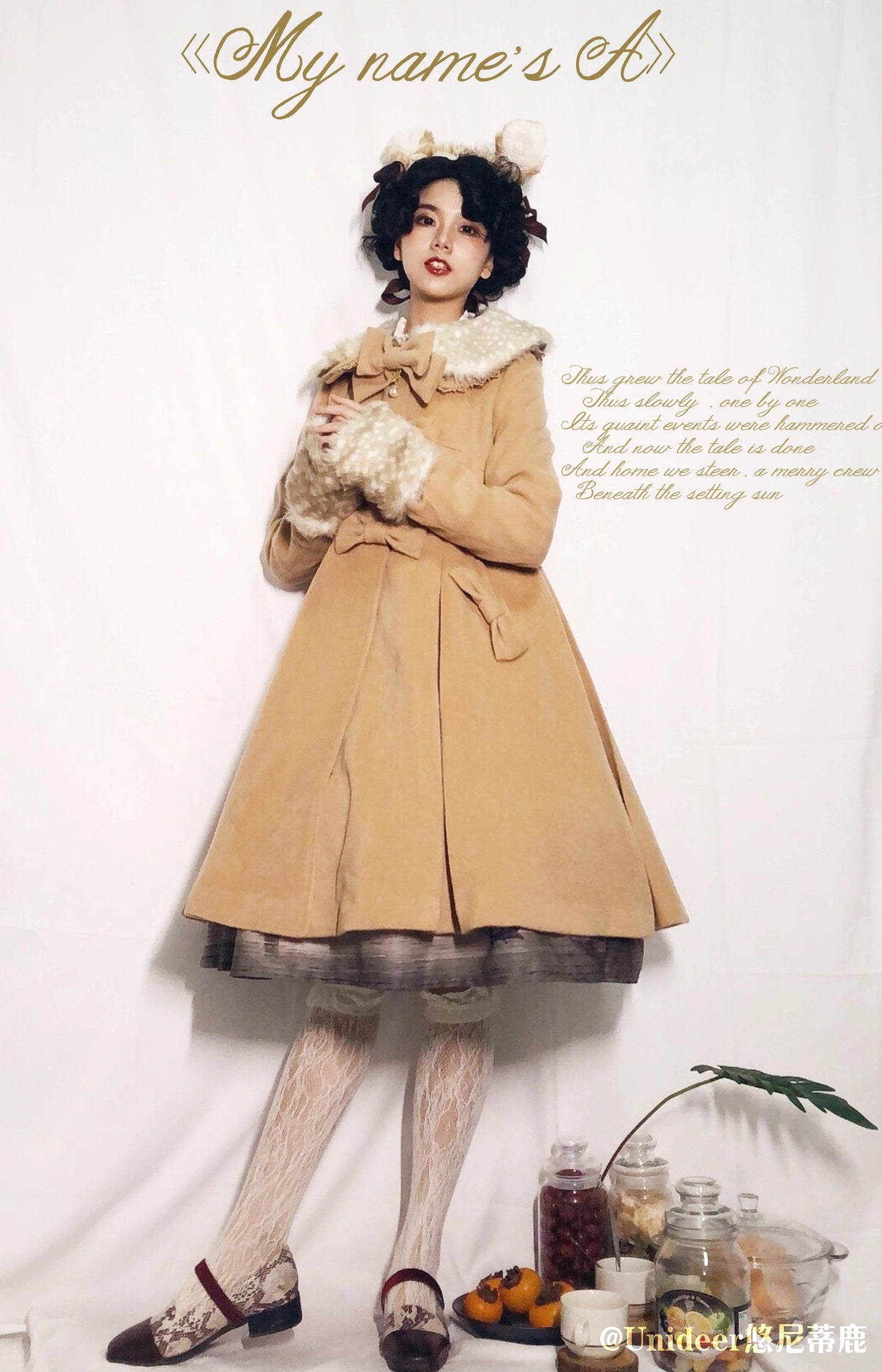 Aラインファーつきコート【Unideer】