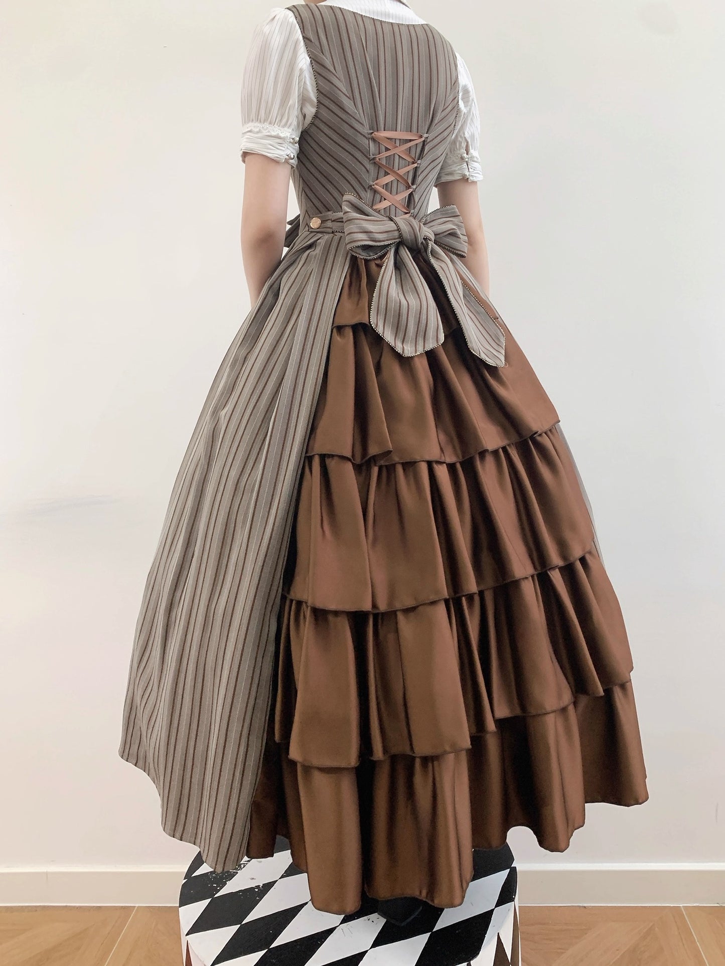 【受注予約~10/28】Bright Moon ジャンパースカート(ストライプ・タイプ2)【Little Dipper】