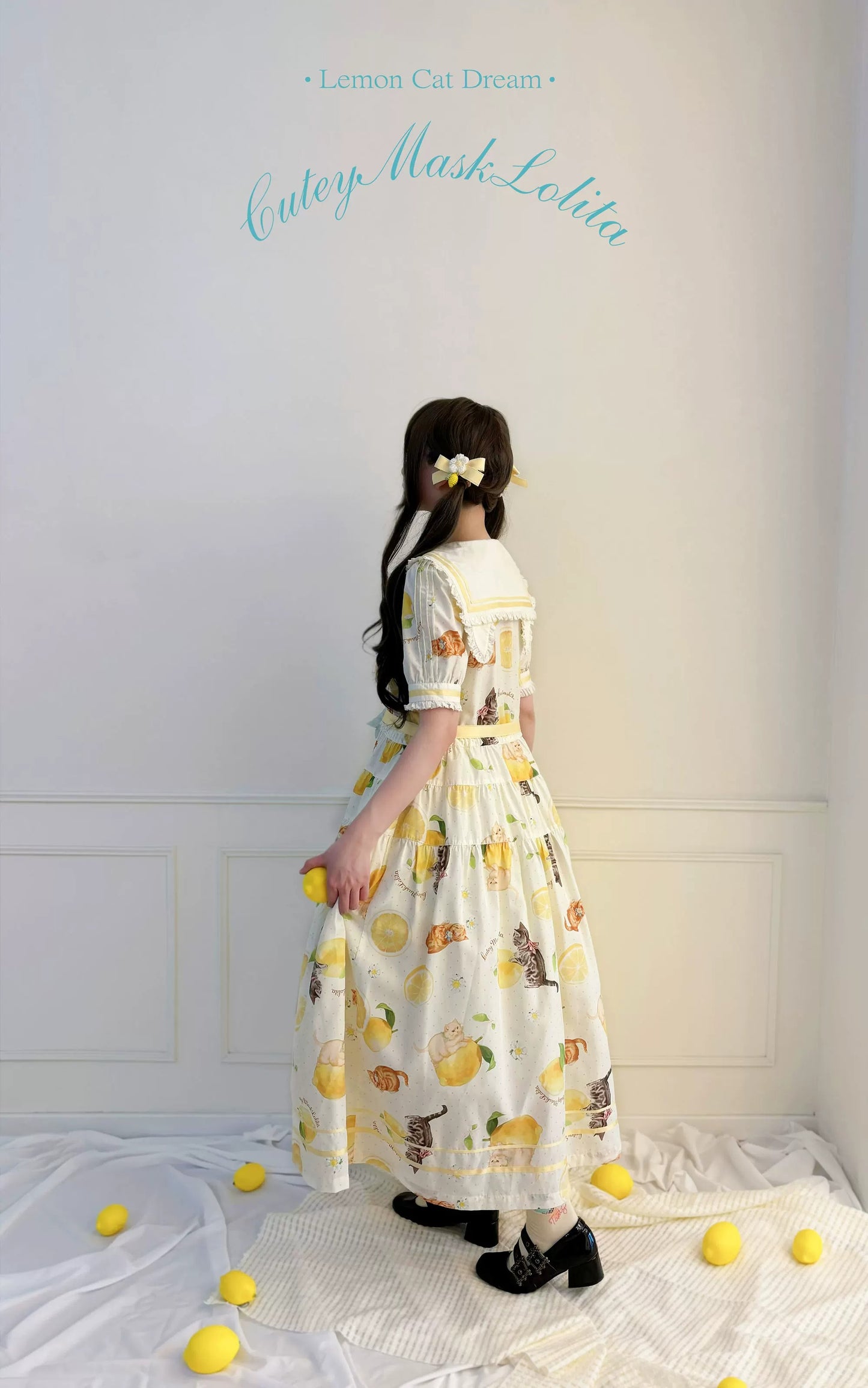 【受注予約~9/10】Lemon Kitty Dream ワンピース・ジャンパースカート【Cutey Mask】