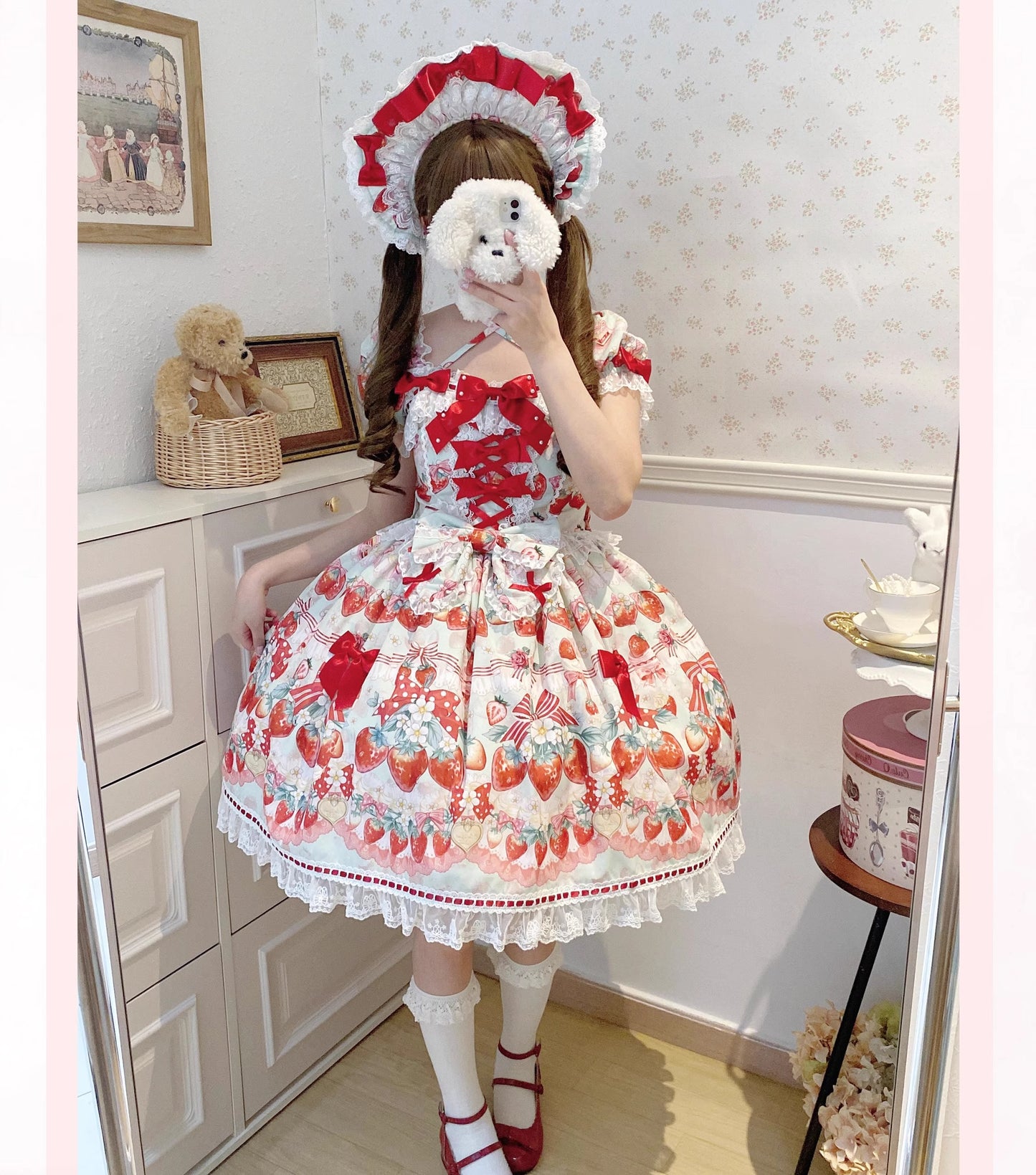 【受注予約~7/23】イチゴと花束 アクセサリー【Antique Doll】