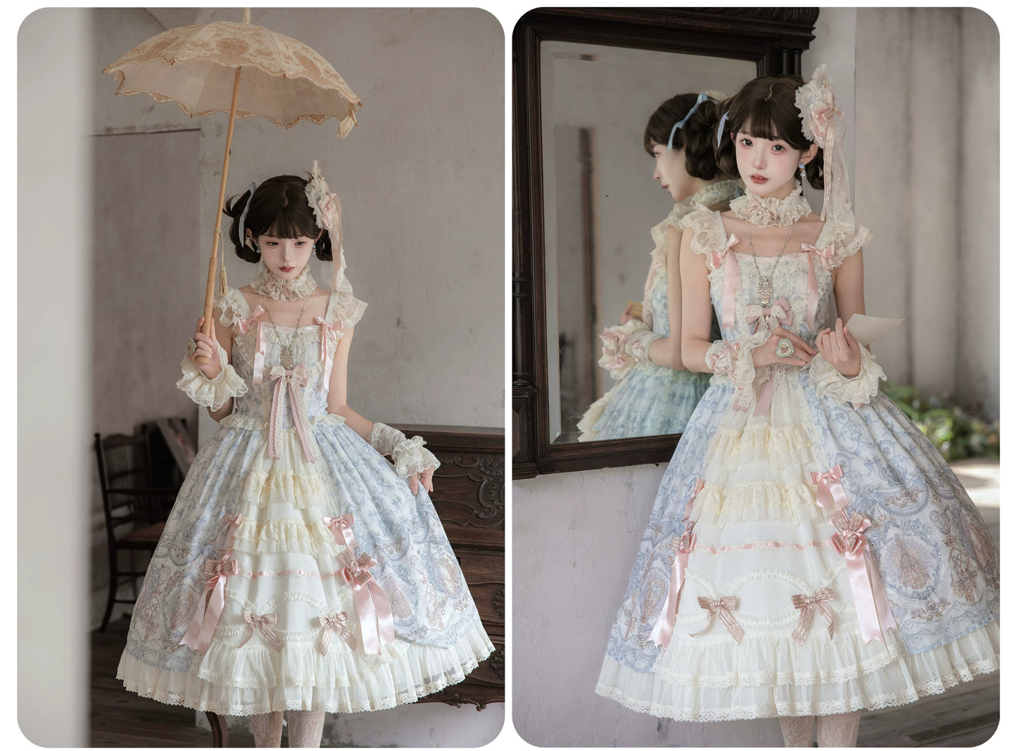 【受注予約~9/13】Scent of Roses ワンピース・ジャンパースカート【LittlePlum】