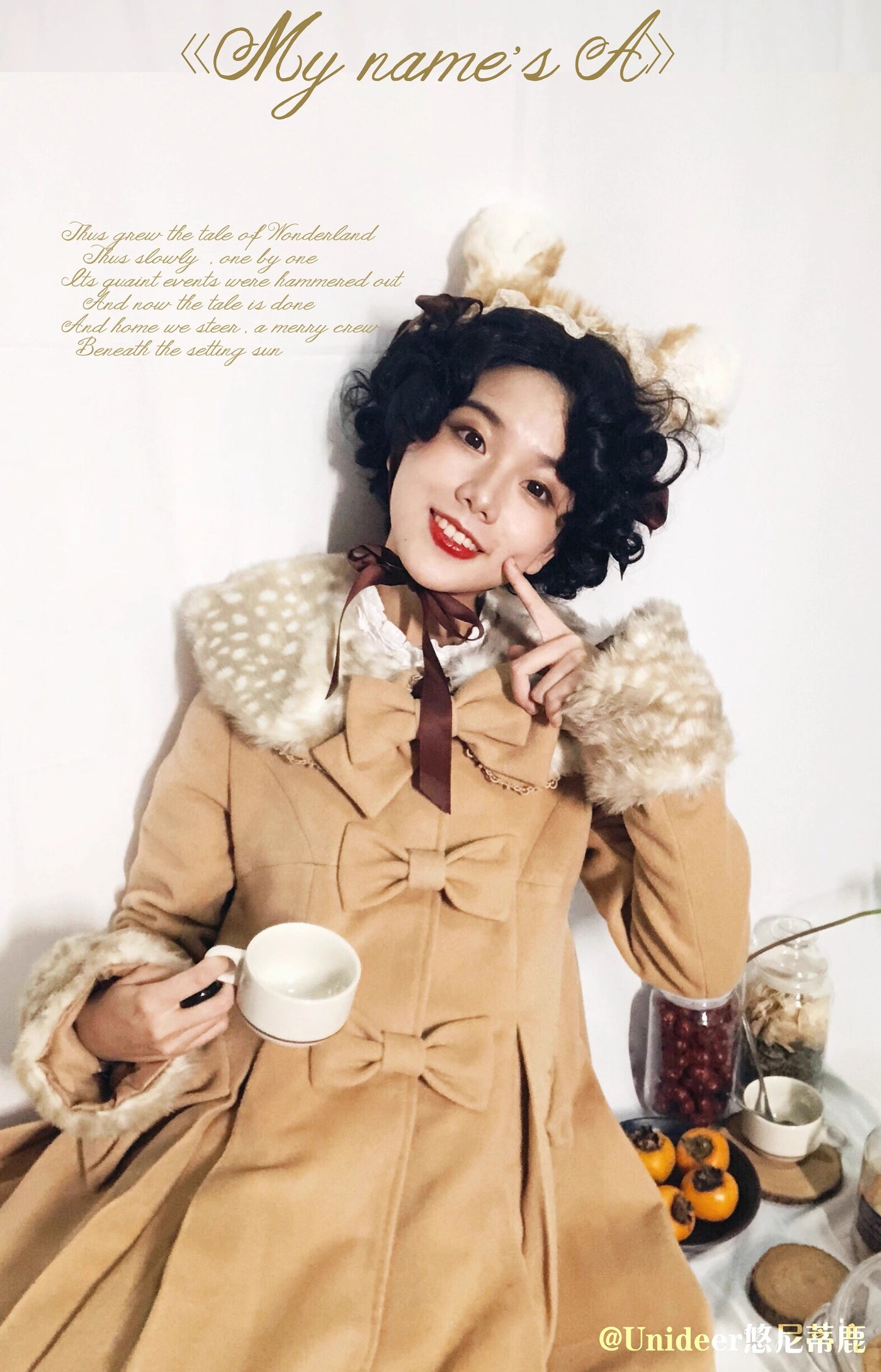 Aラインファーつきコート【Unideer】