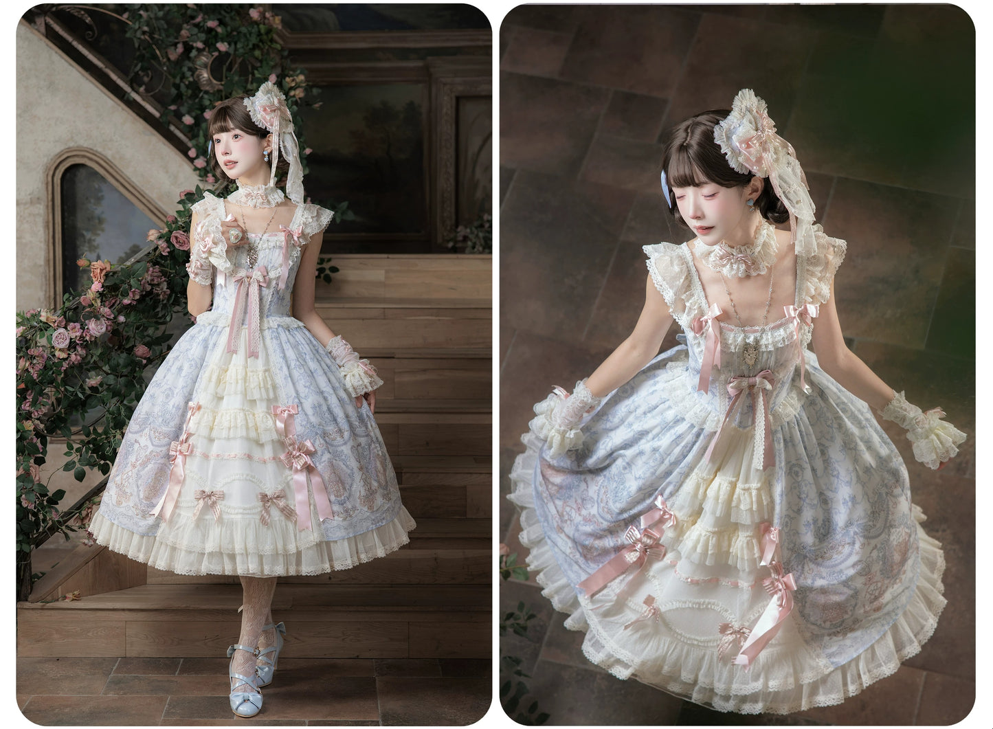 【受注予約~9/13】Scent of Roses ワンピース・ジャンパースカート【LittlePlum】