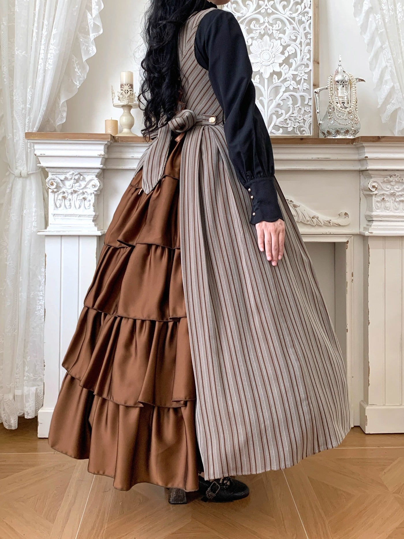 【受注予約~10/28】Bright Moon ジャンパースカート(ストライプ・タイプ2)【Little Dipper】