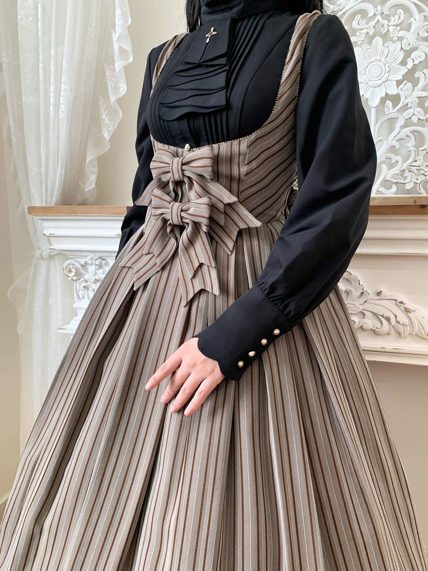 【受注予約~10/28】Bright Moon ジャンパースカート(ストライプ・タイプ1)【Little Dipper】