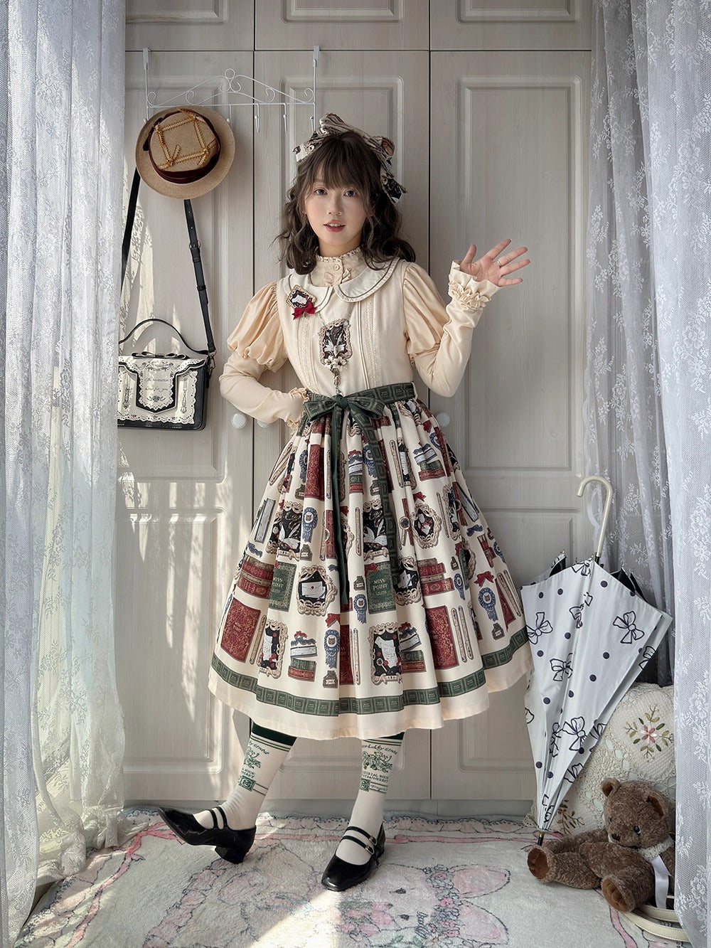 【受注予約~10/22】Wheat Book ジャンパースカート【Miss Cube】