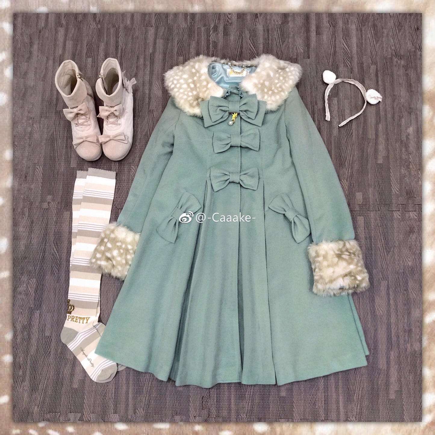 Aラインファーつきコート【Unideer】