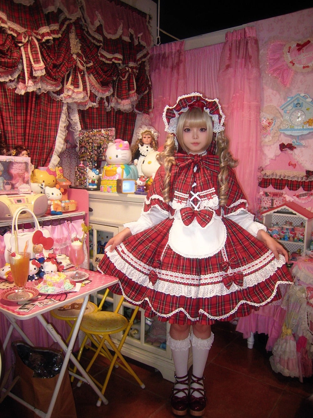 【受注予約~10/16】Ancient Petal Cake ワンピース・ジャンパースカート(チェックver.）【Miss Point】