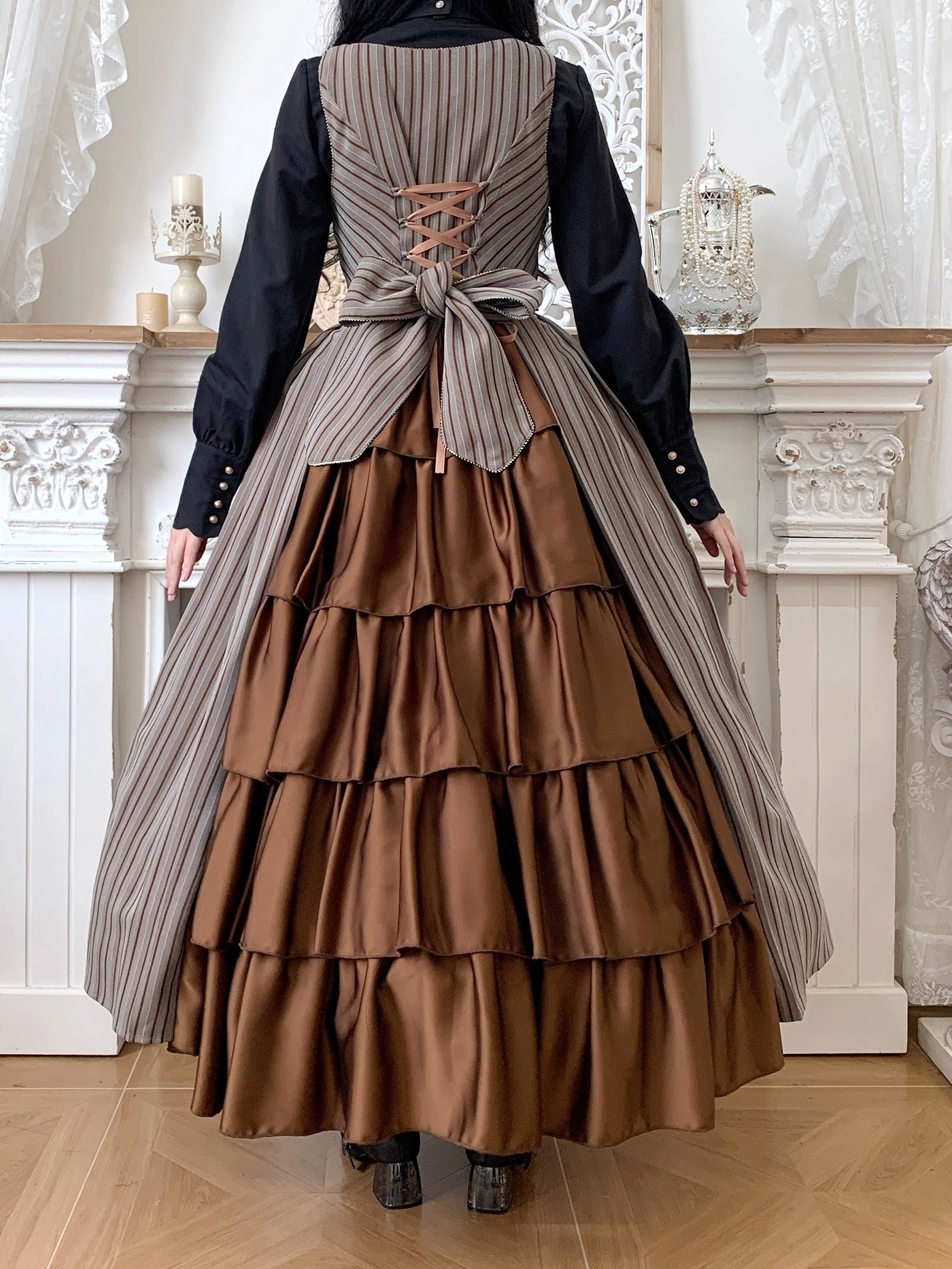 【受注予約~10/28】Bright Moon ジャンパースカート(ストライプ・タイプ2)【Little Dipper】