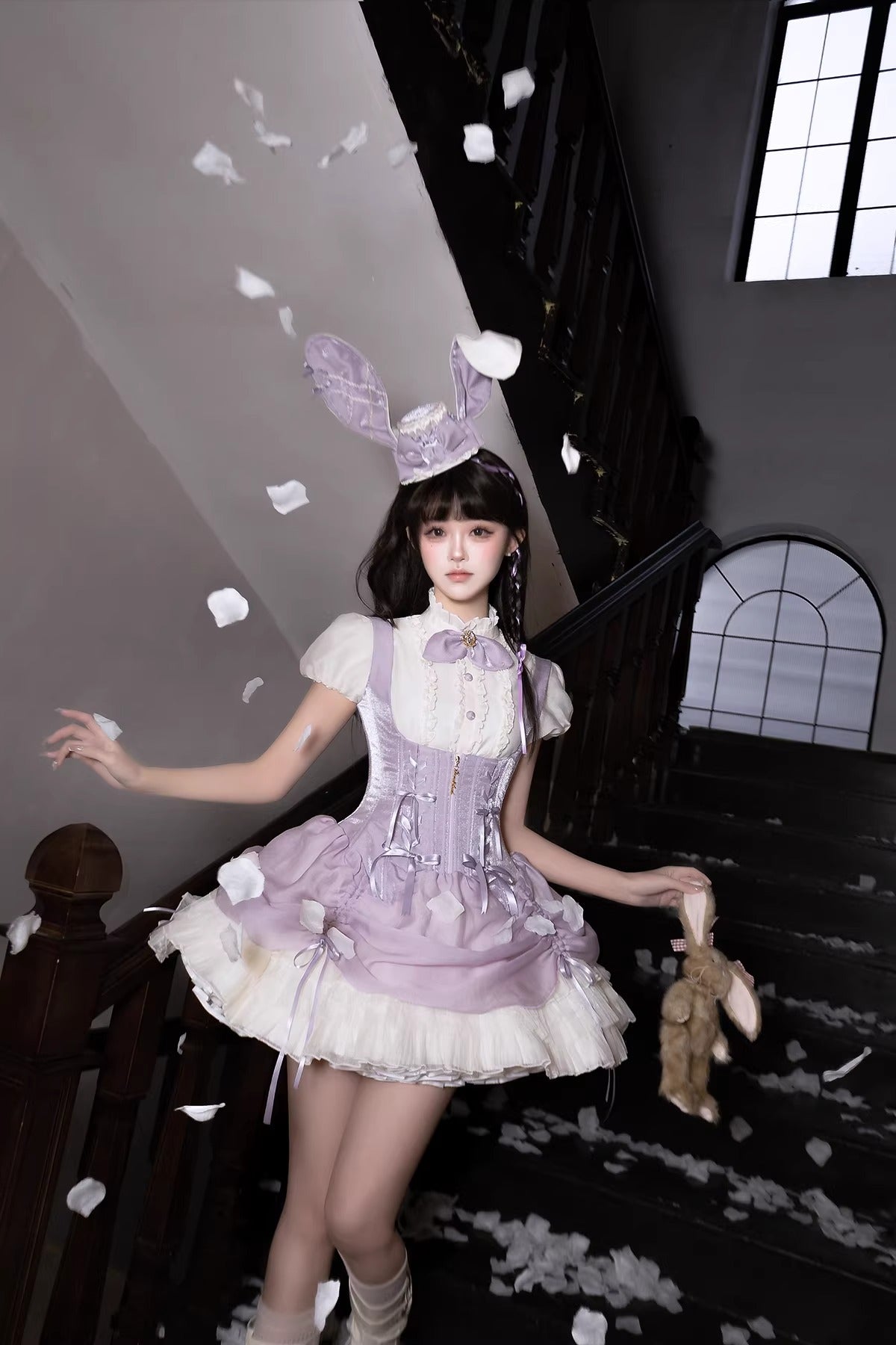 【受注予約~3/8】バニーメイド フルセット(立ち襟タイプ)【Caramel Antique】