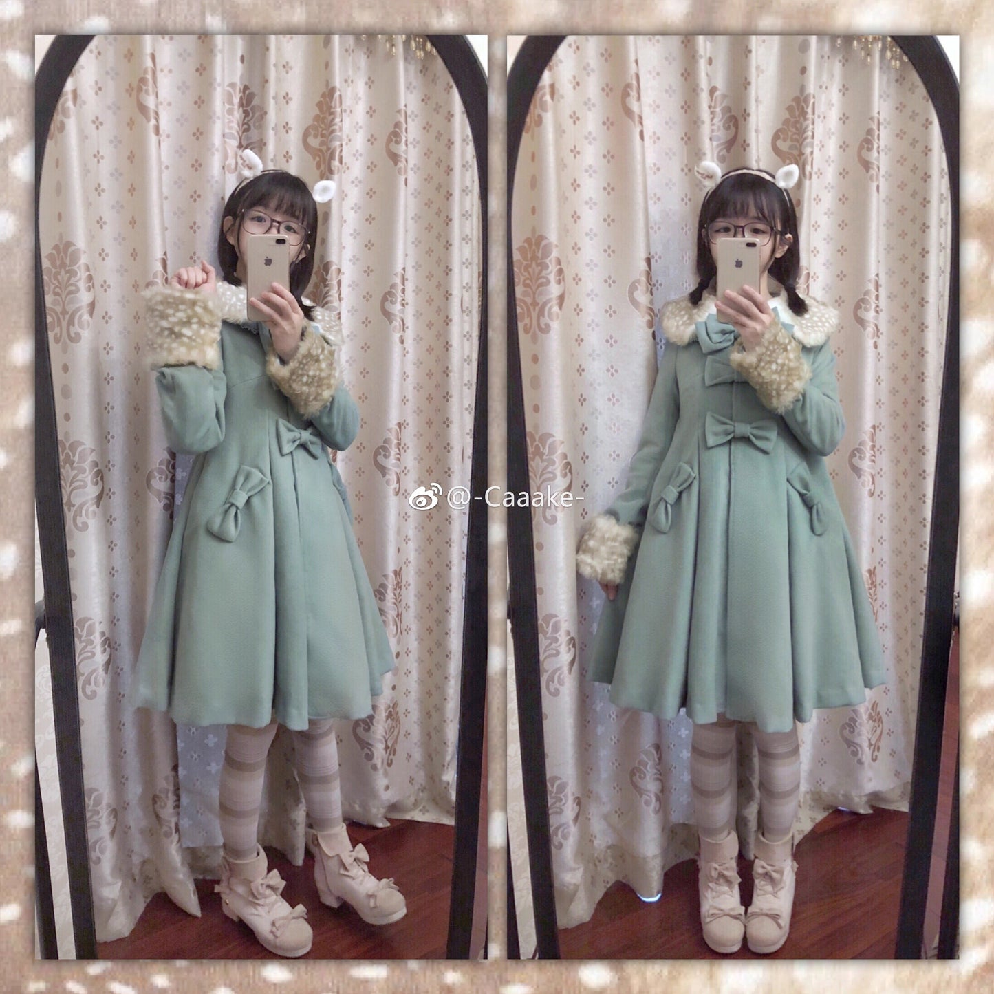 Aラインファーつきコート【Unideer】