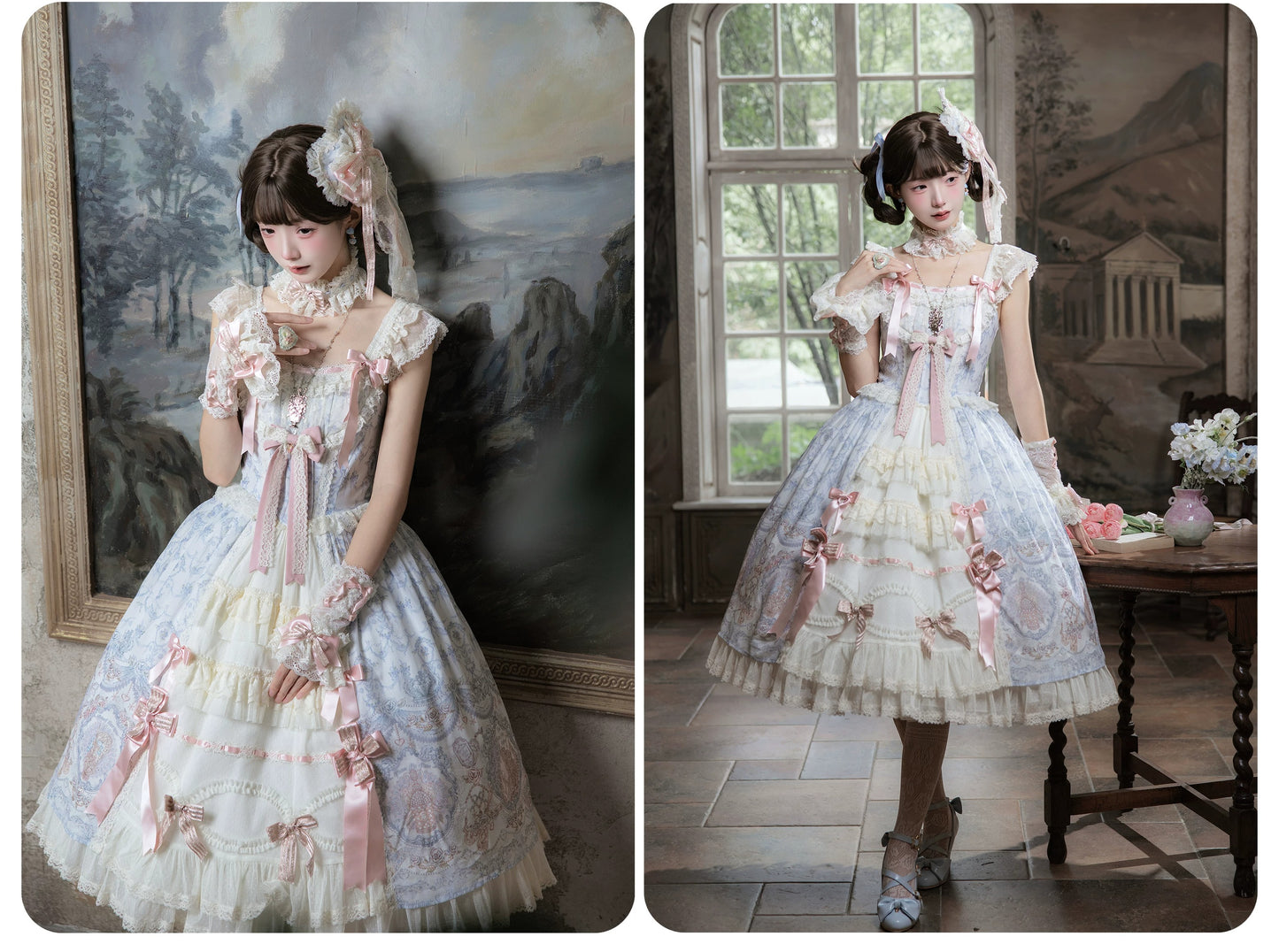 【受注予約~9/13】Scent of Roses ワンピース・ジャンパースカート【LittlePlum】