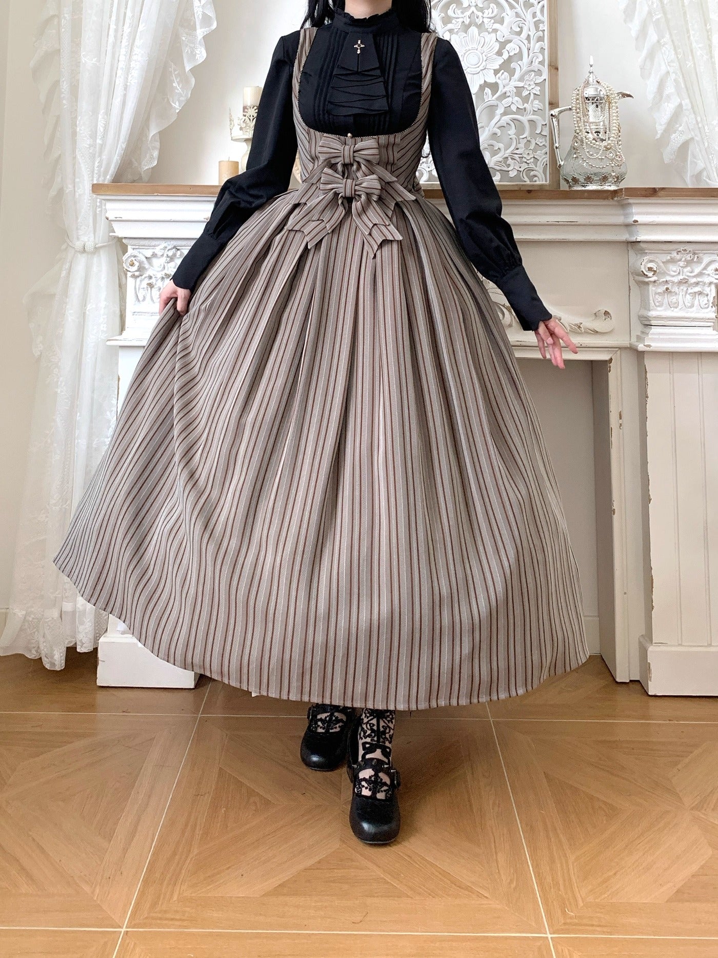 【受注予約~10/28】Bright Moon ジャンパースカート(ストライプ・タイプ2)【Little Dipper】