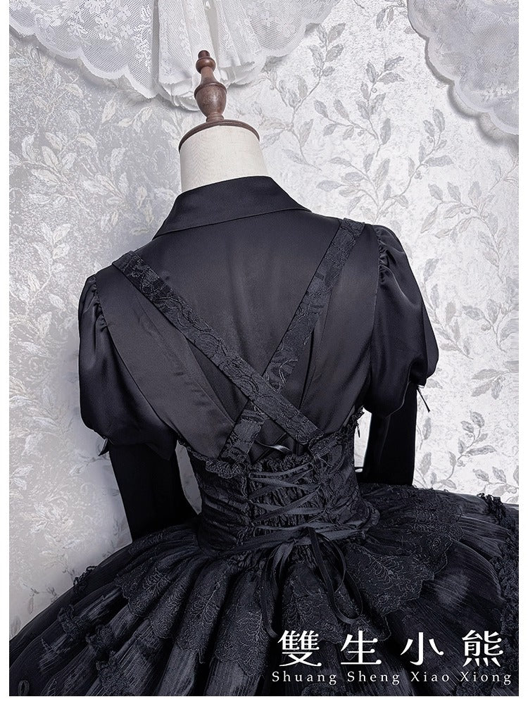 【受注予約~12/8】Black Mist Feast ブラウス・ケープ【双生小熊】