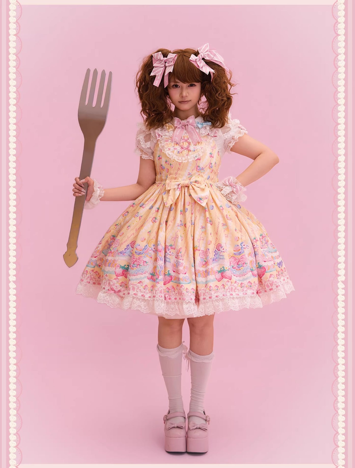 【受注予約~4/27】Pastel Macarons ワンピース(タイプ3)【双生小熊】